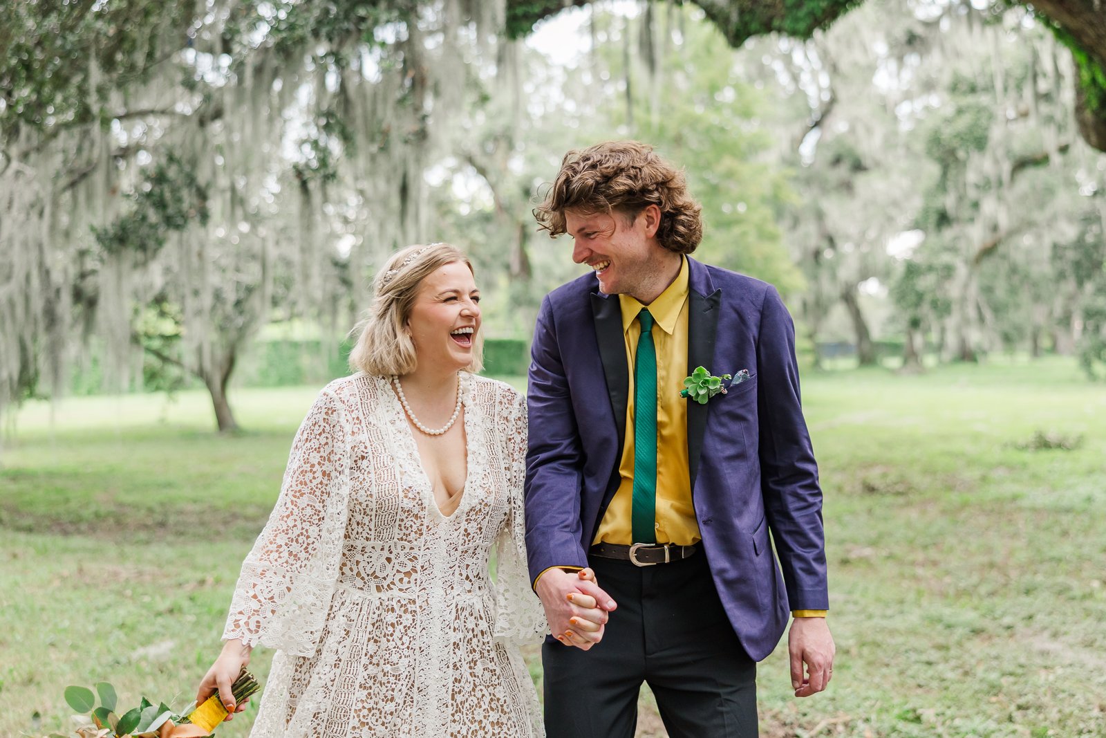 Couple celebrating their New Orleans elopement