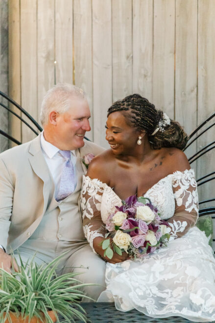 couple having an intimate moment at canal street inn New Orleans wedding