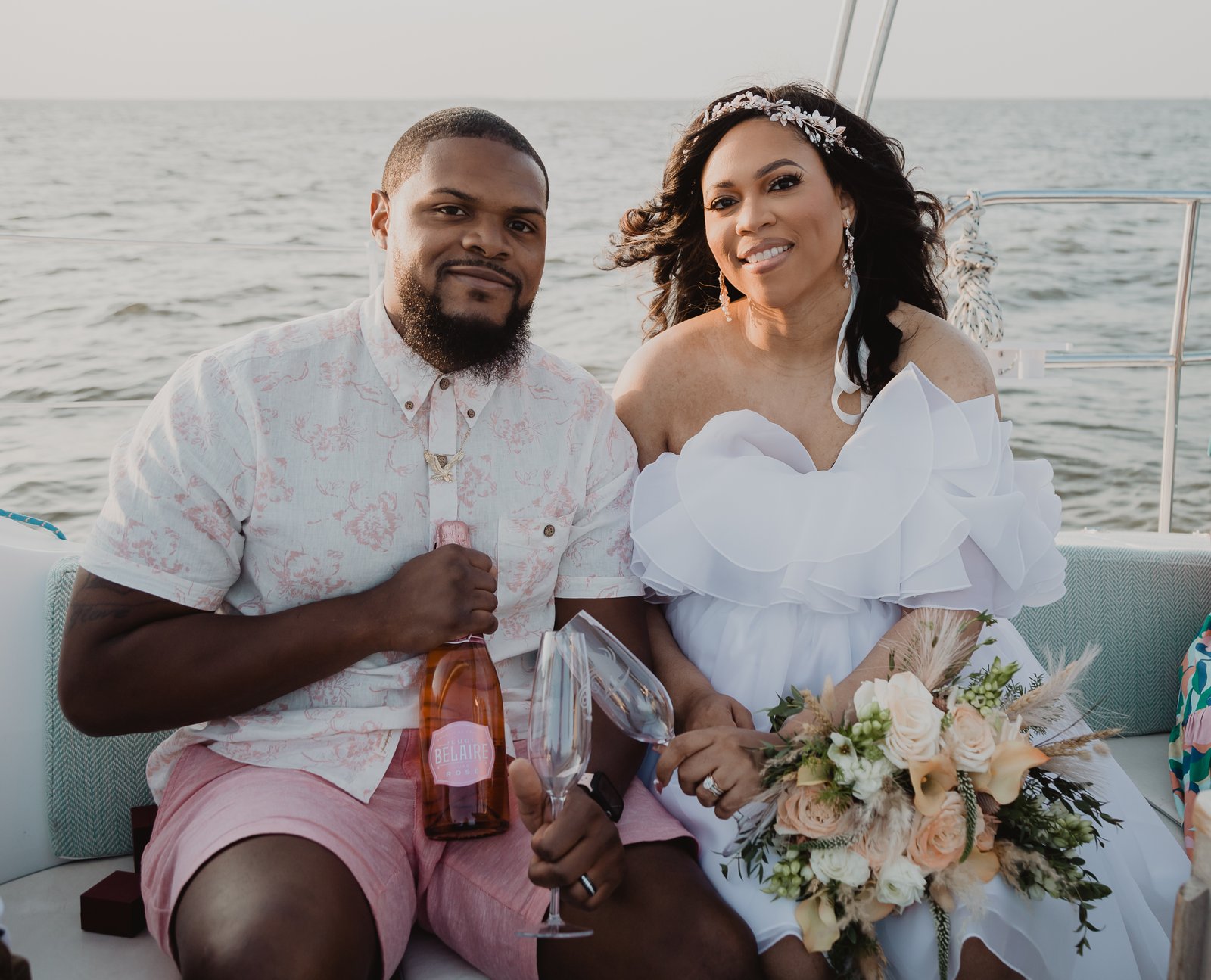 Couple exchanging vows in an intimate New Orleans setting.