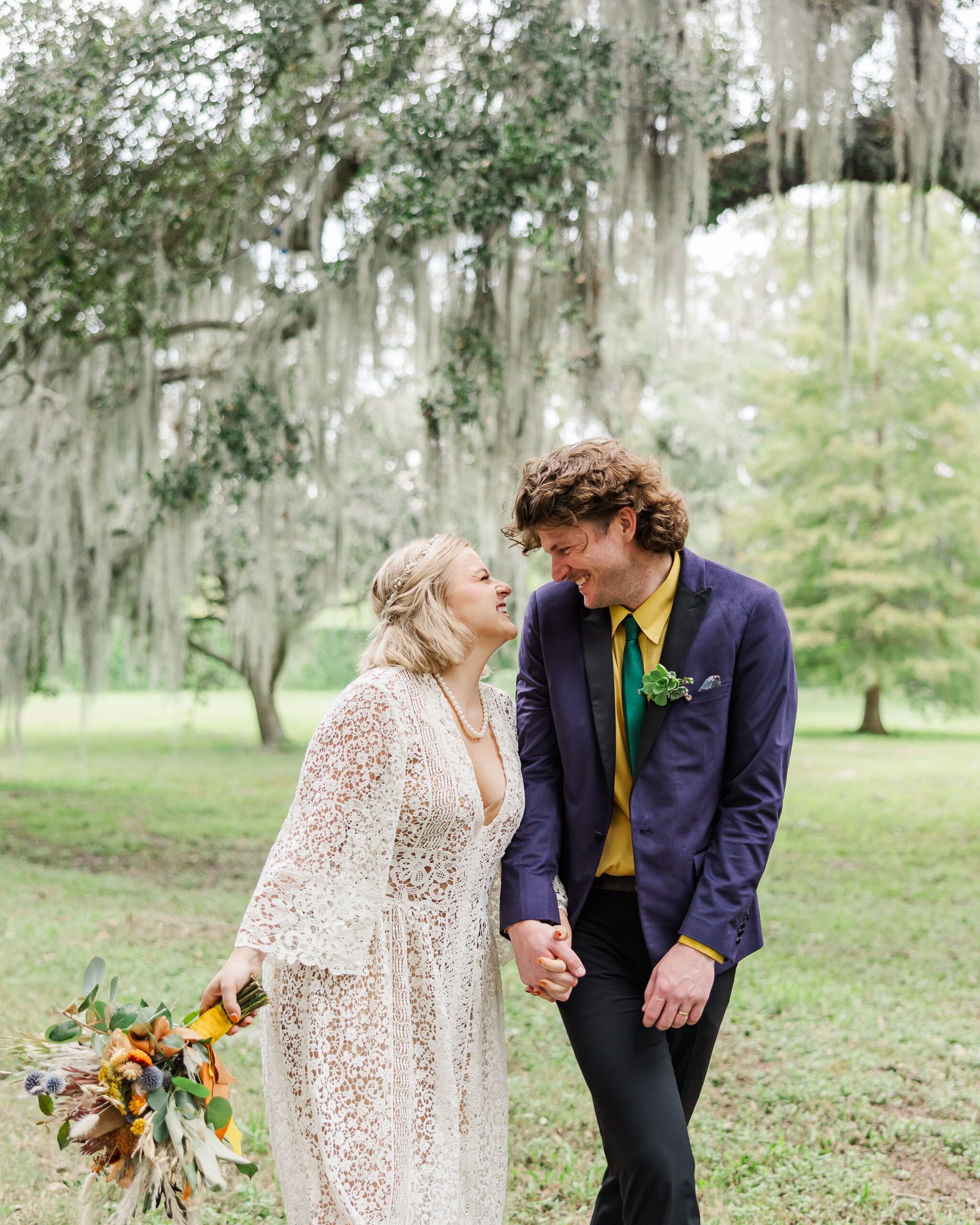 Wedding day under the Tree of Life in New Orleans