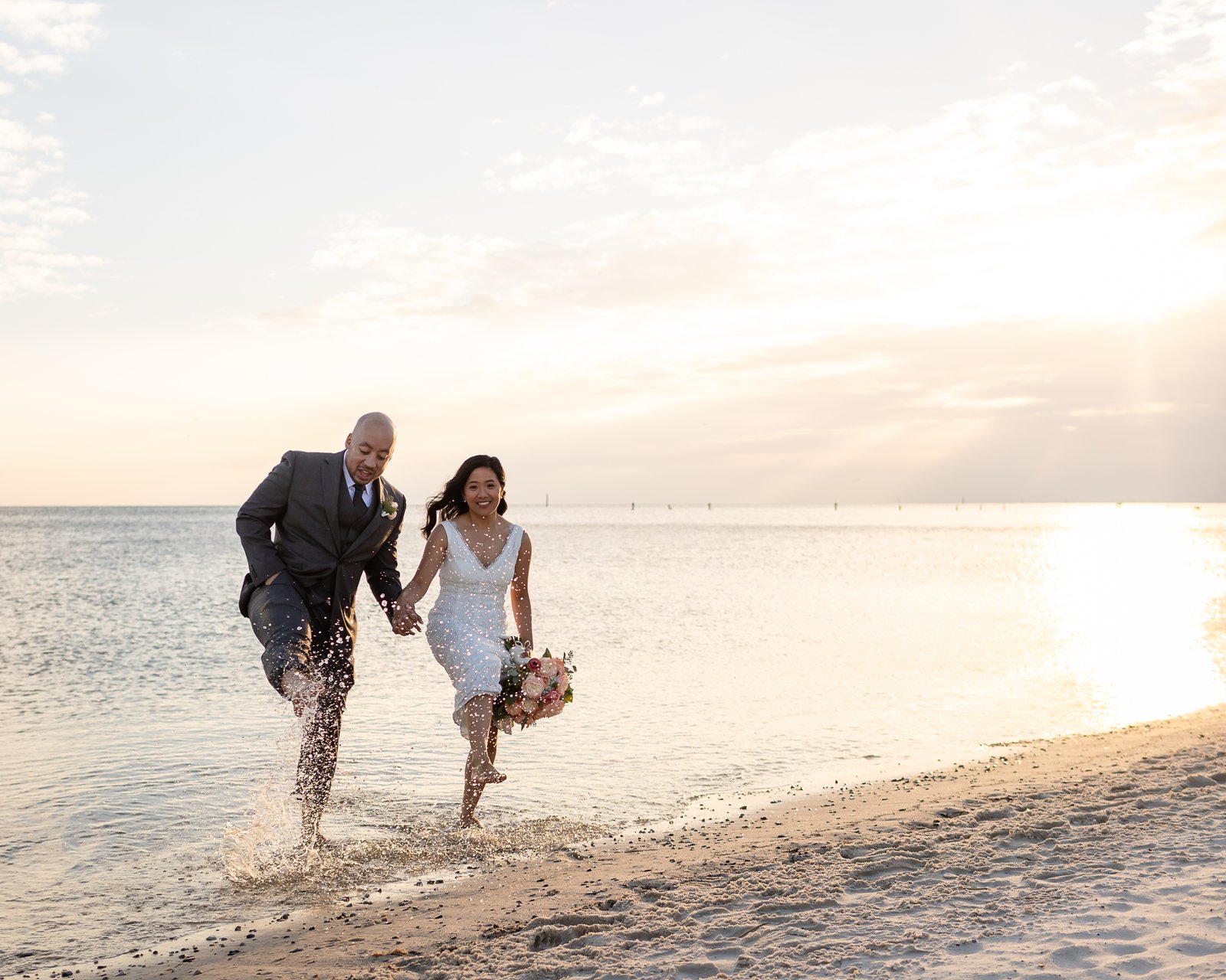 Romantic Gulf Coast wedding portraits at sunset by Ibay Photography