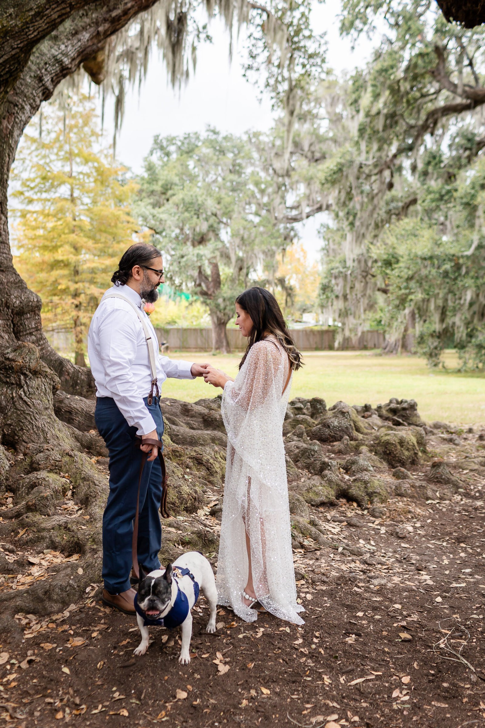 Elopement ceremony in the heart of Audubon Park