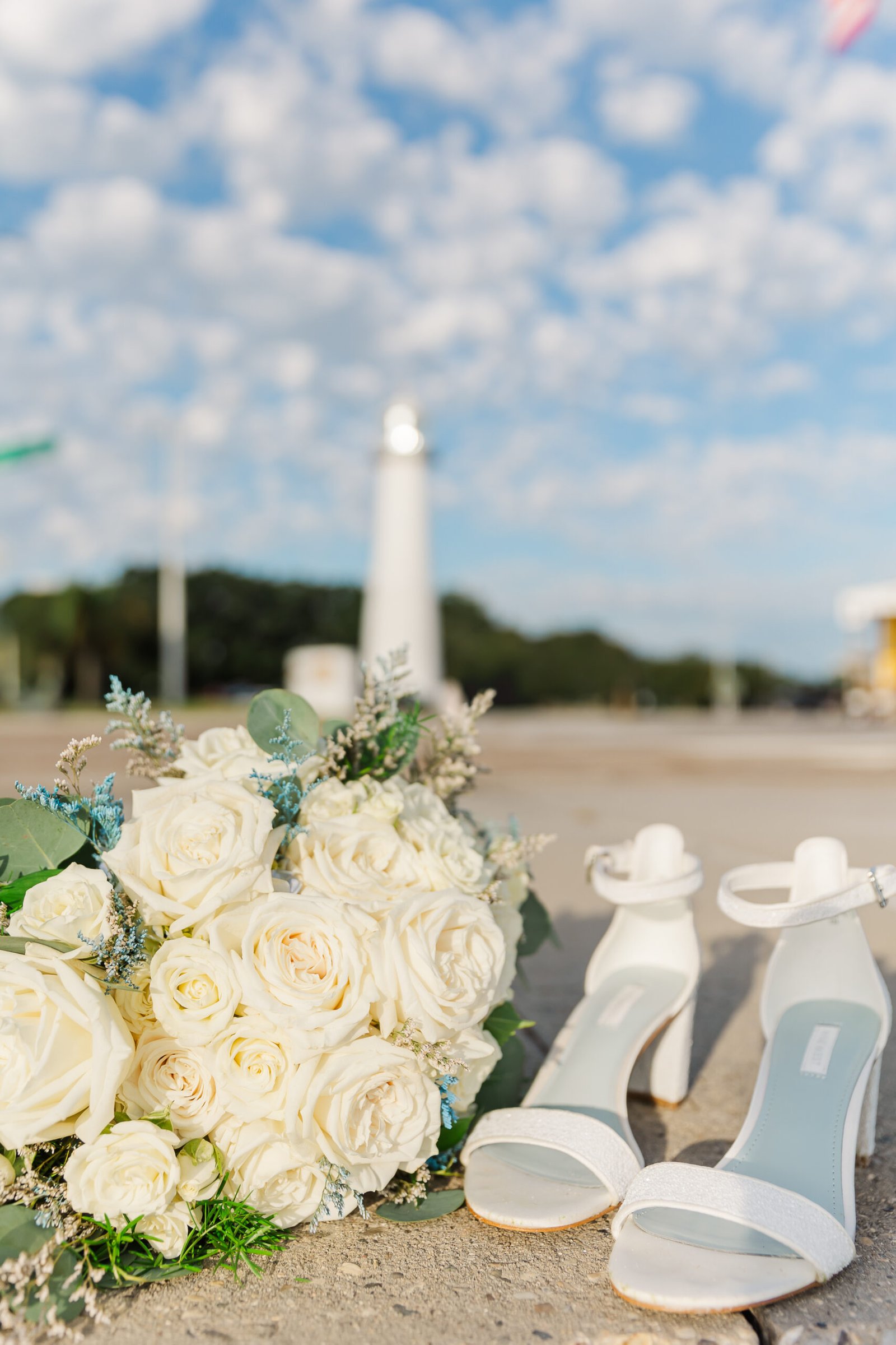 Beachside details during a Biloxi elopement