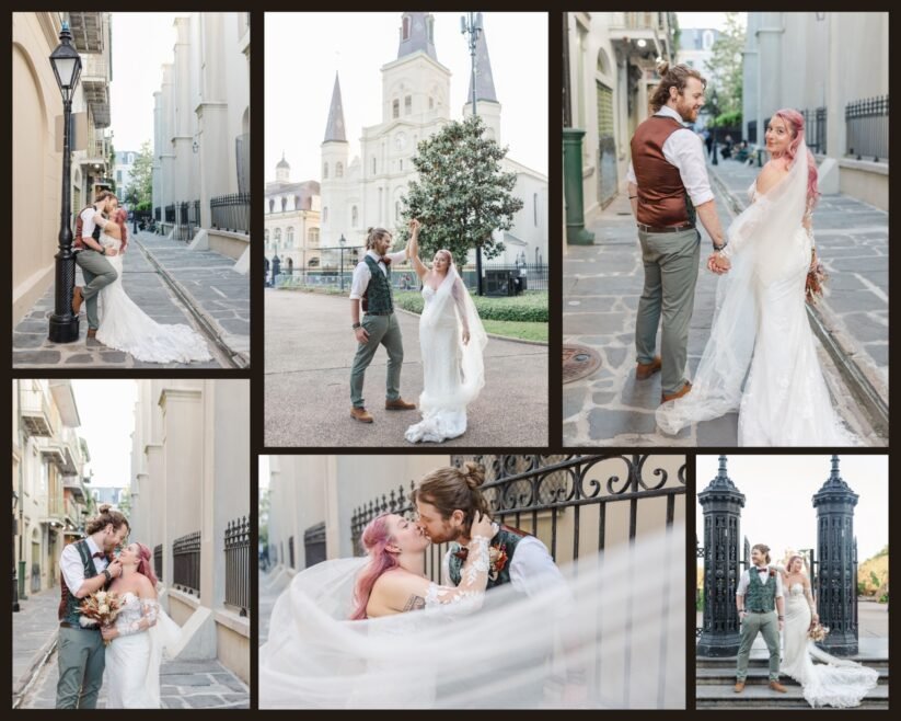 Jackson square elopement photography by elope to Nola