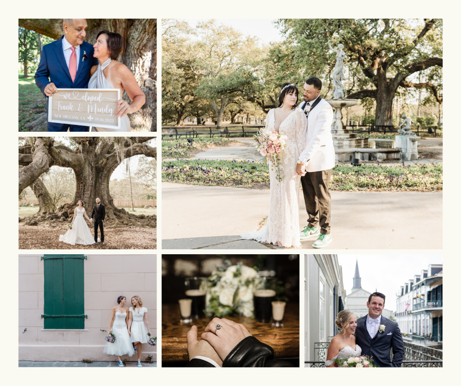 Couple celebrating their New Orleans elopement