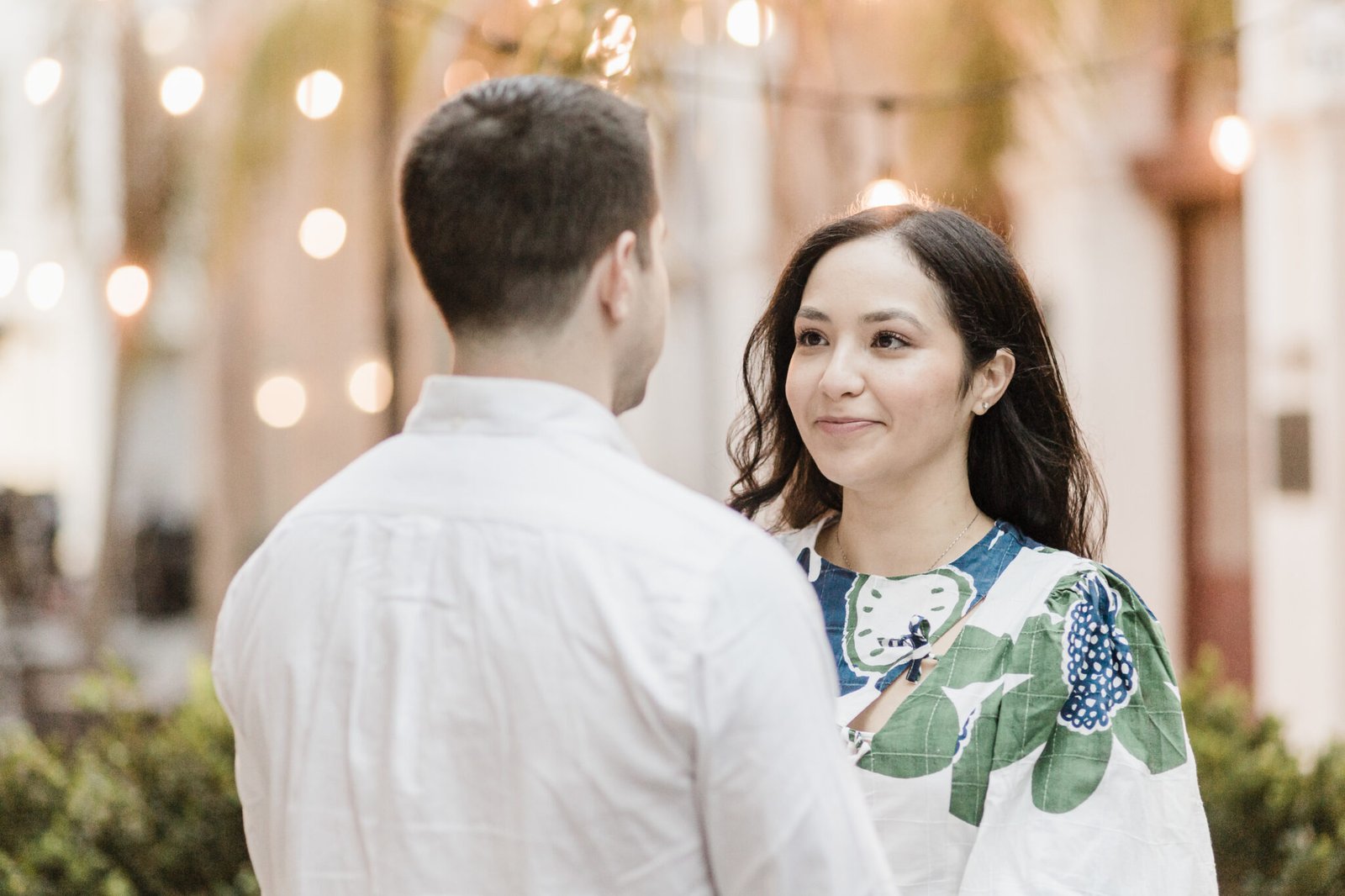 Sweet image of wife starting at husband during vow renewal ceremony in New Orleans