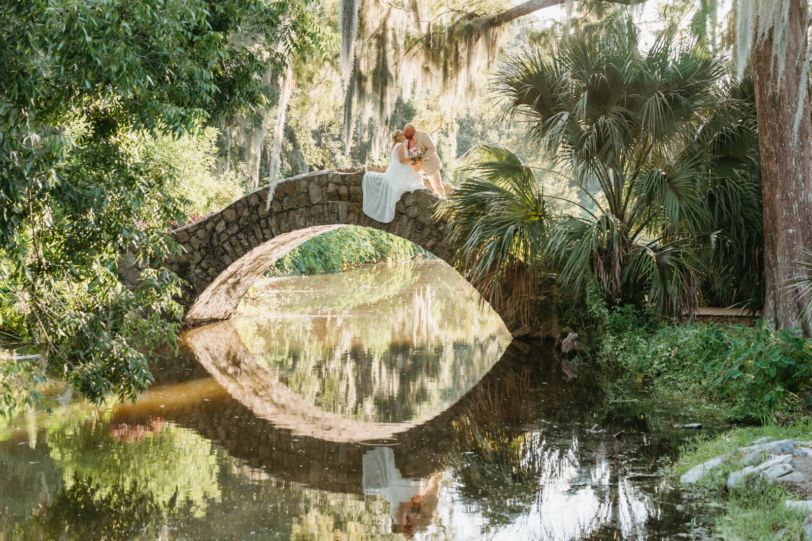 Couple holding hands after vow renewal in New Orleans