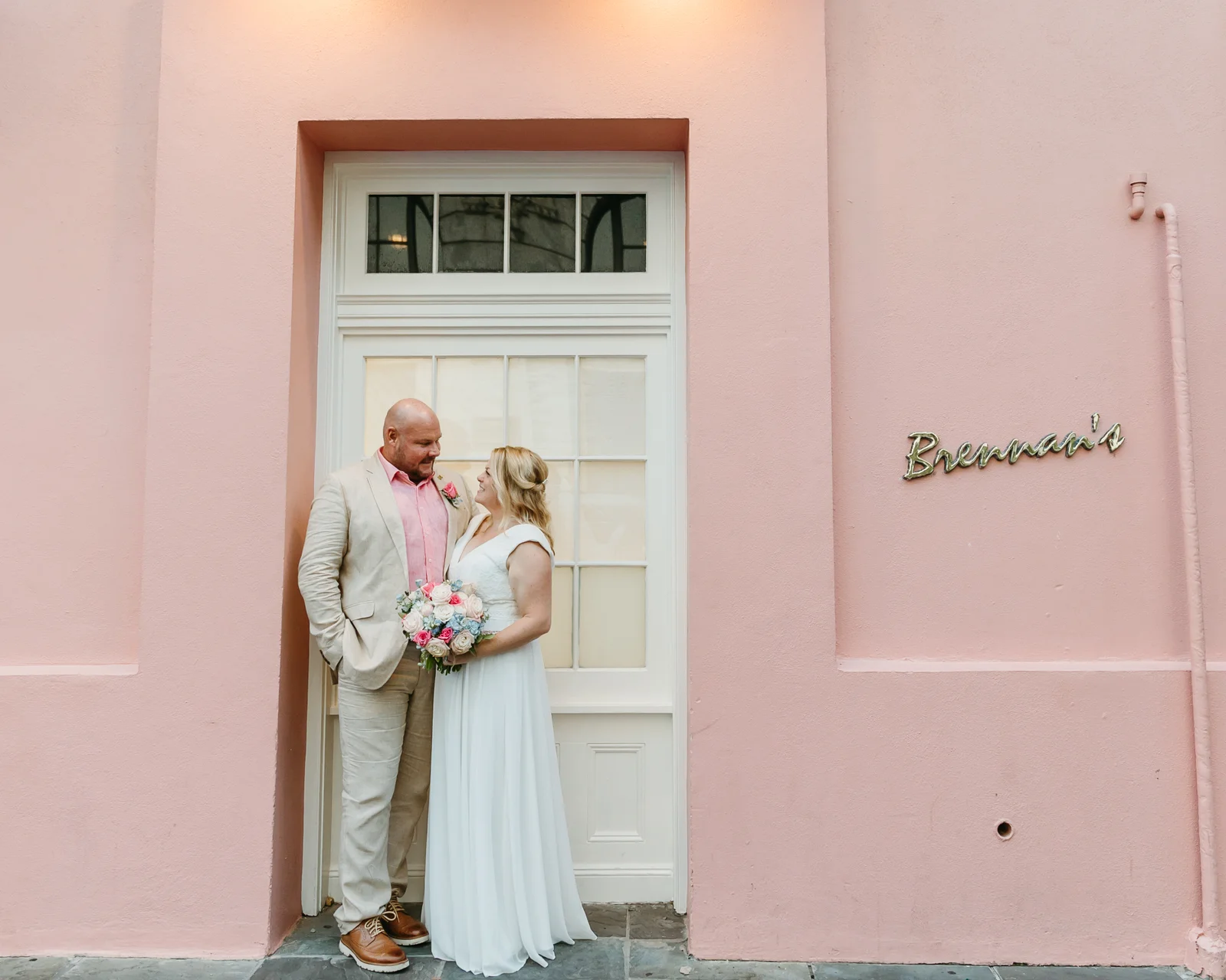 Vow renewal couple in French Quarter New Orleans