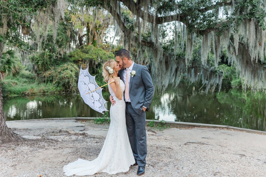 Louisiana wedding photographer with a couple in an iconic spot