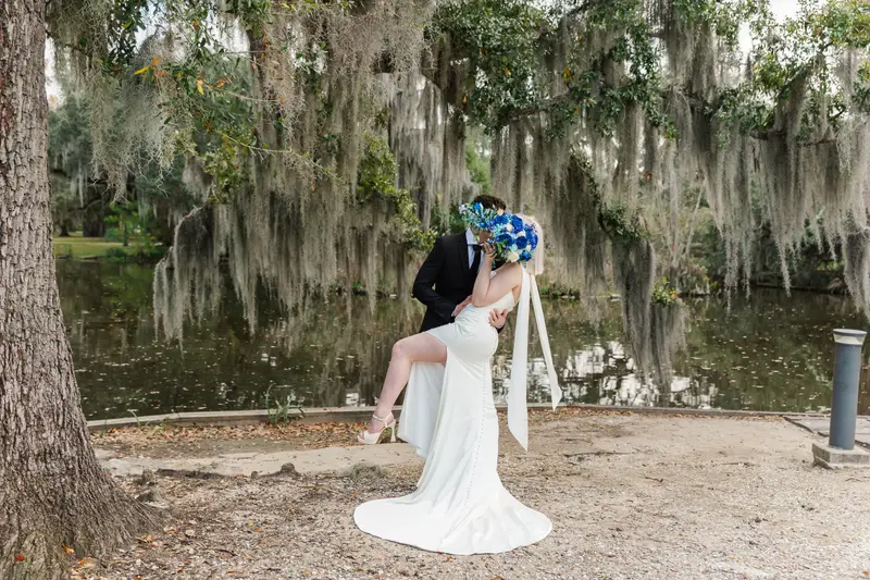 City Park New Orleans elopement photography at the Stone Bridge