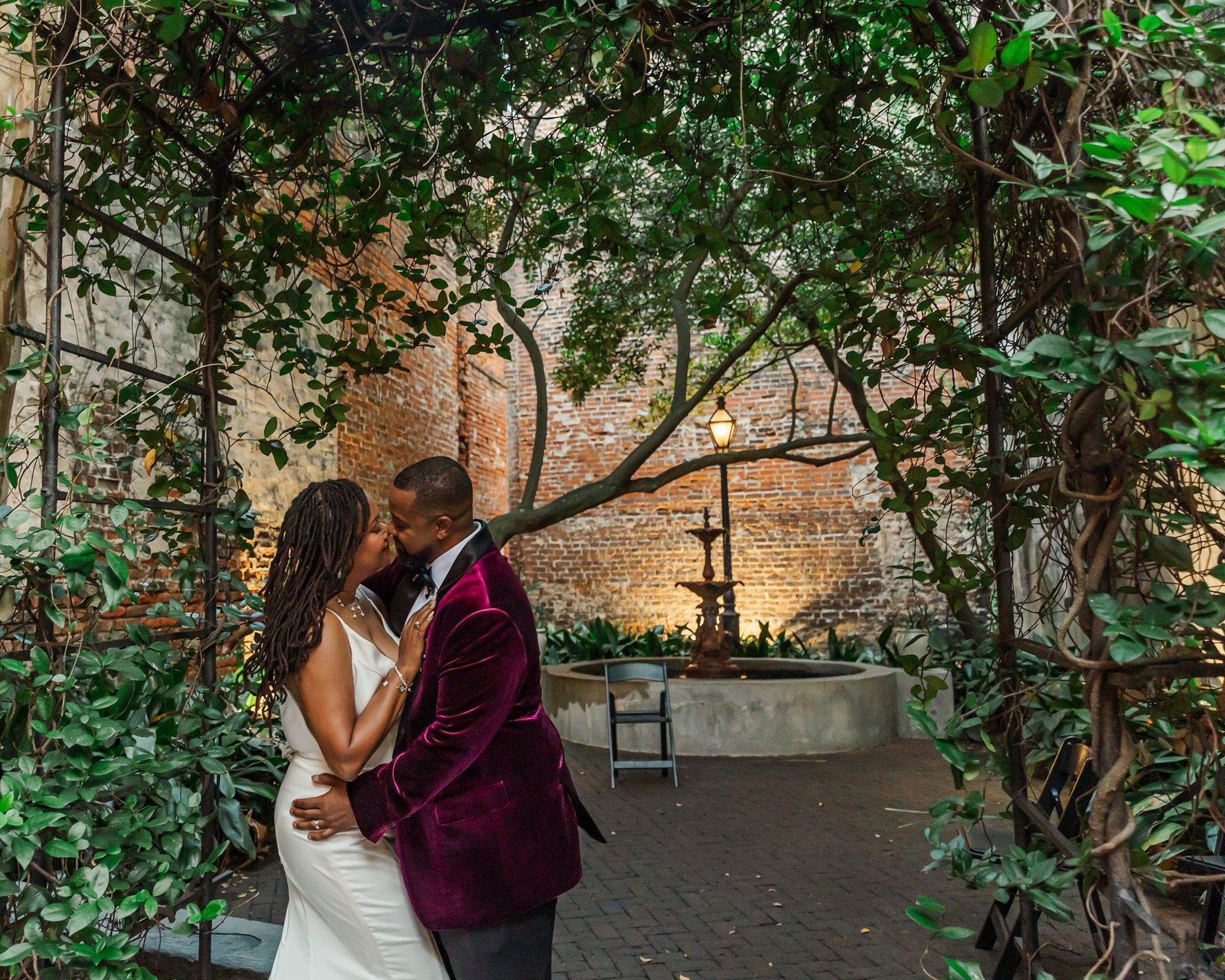 Beautiful private courtyard elopement in New Orleans