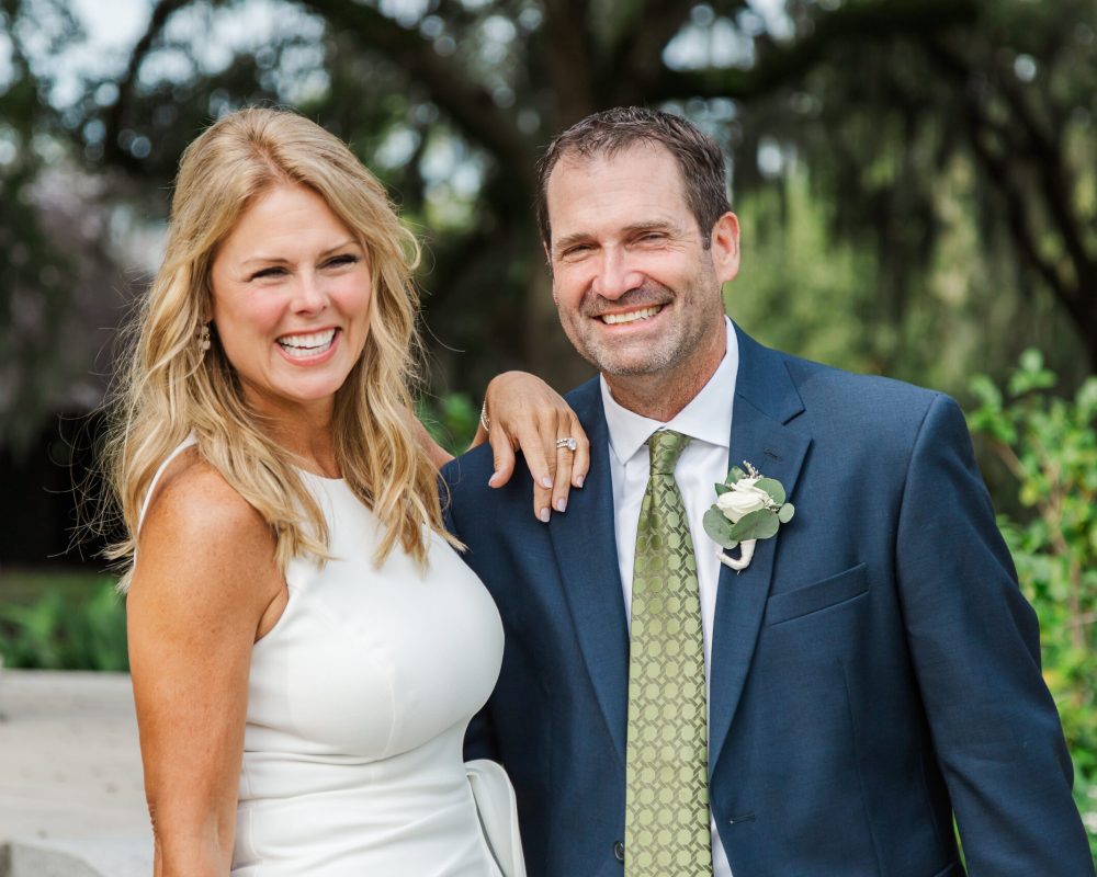 bride and groom laughing after their first kiss on their wedding day in New Orleans